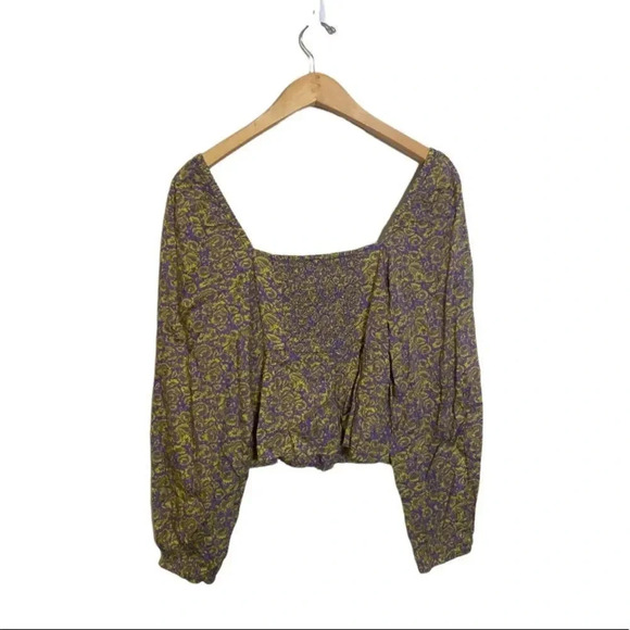 Abound Floral Crop Top Long Sleeves - Picture 2 of 5